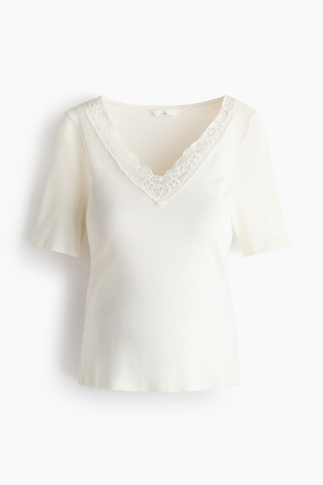 MAMA Ribbed V-Neck Top