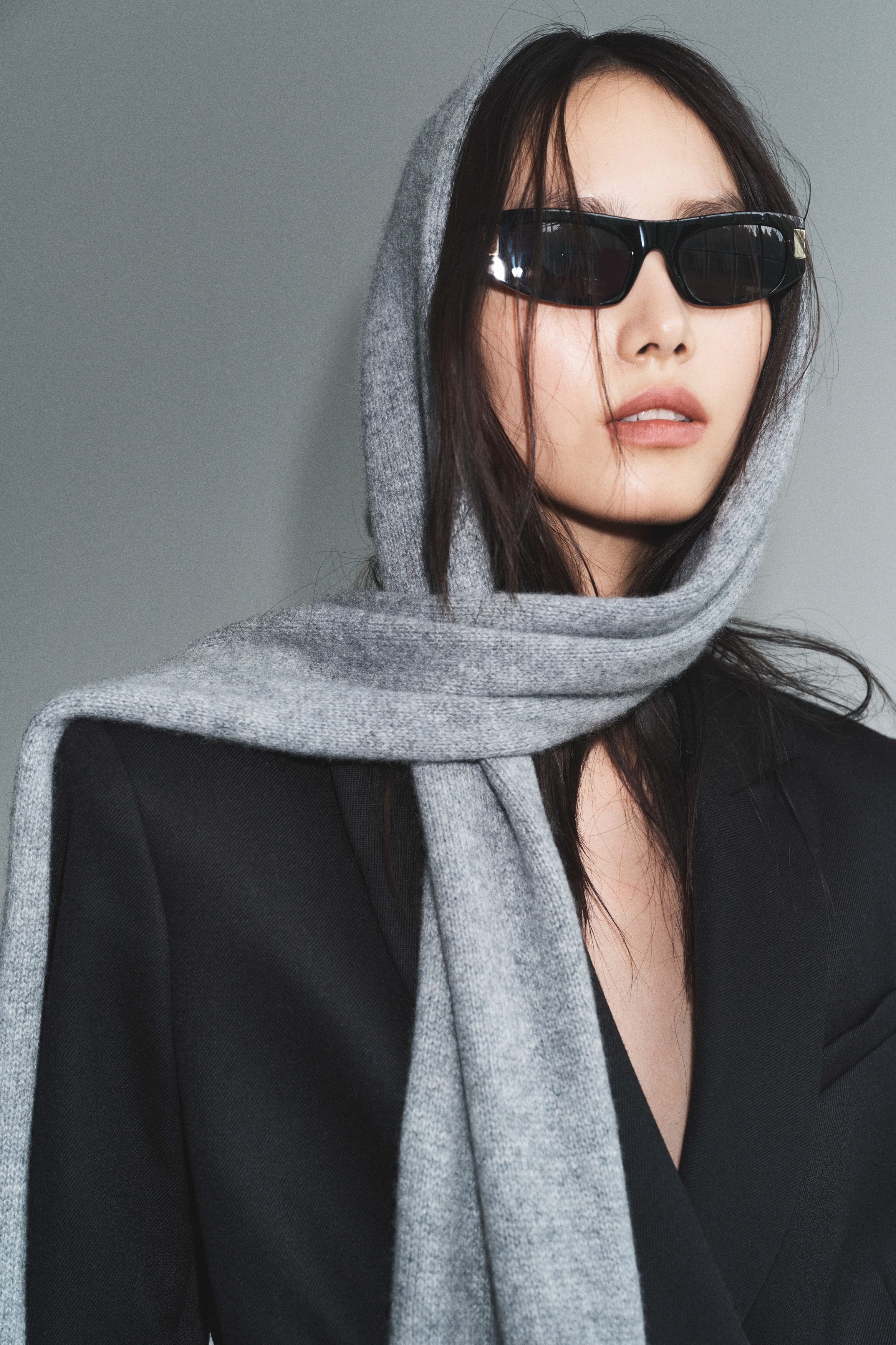 小物 MASU 23SS PLAID HOOD SCARF(GRAY) MASU 23SS PLAID HOOD