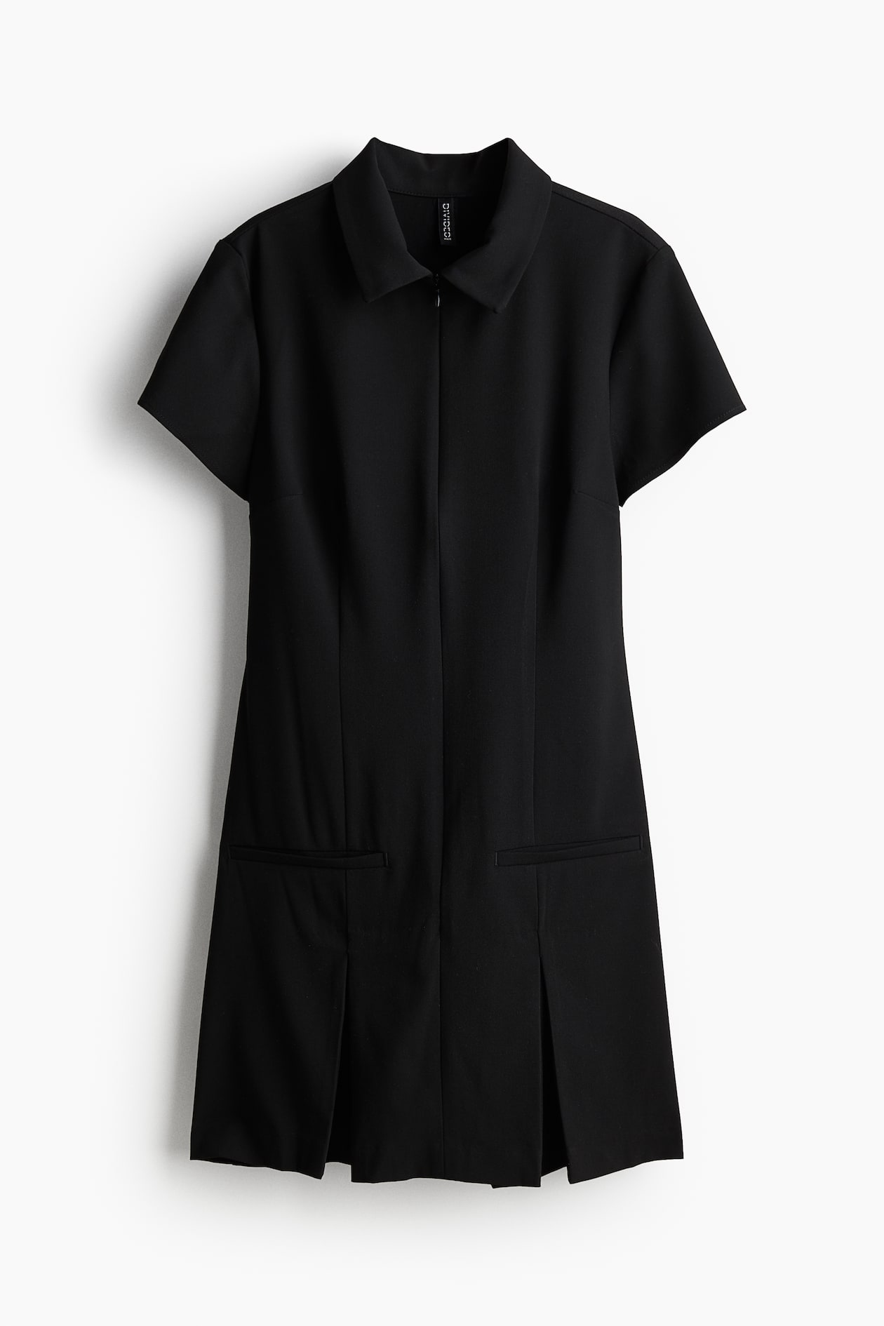 black dress with zip front The Double Zip Hoodie Dress M main image 1