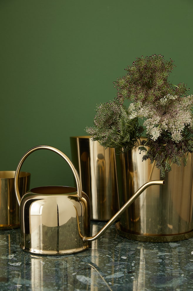 Metal watering can - Gold-coloured/Black - 1