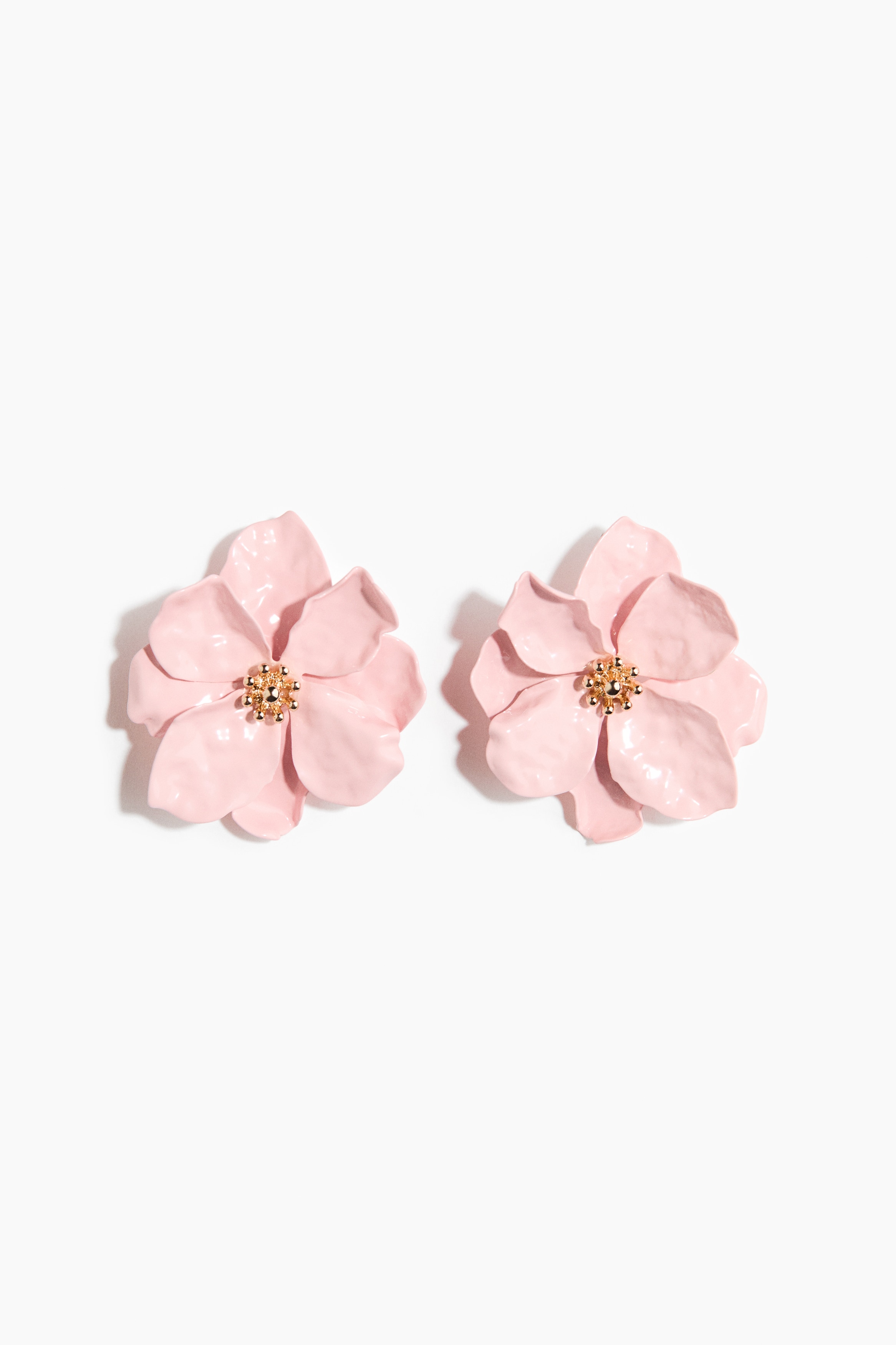Flower-shaped earrings - Light pink/White