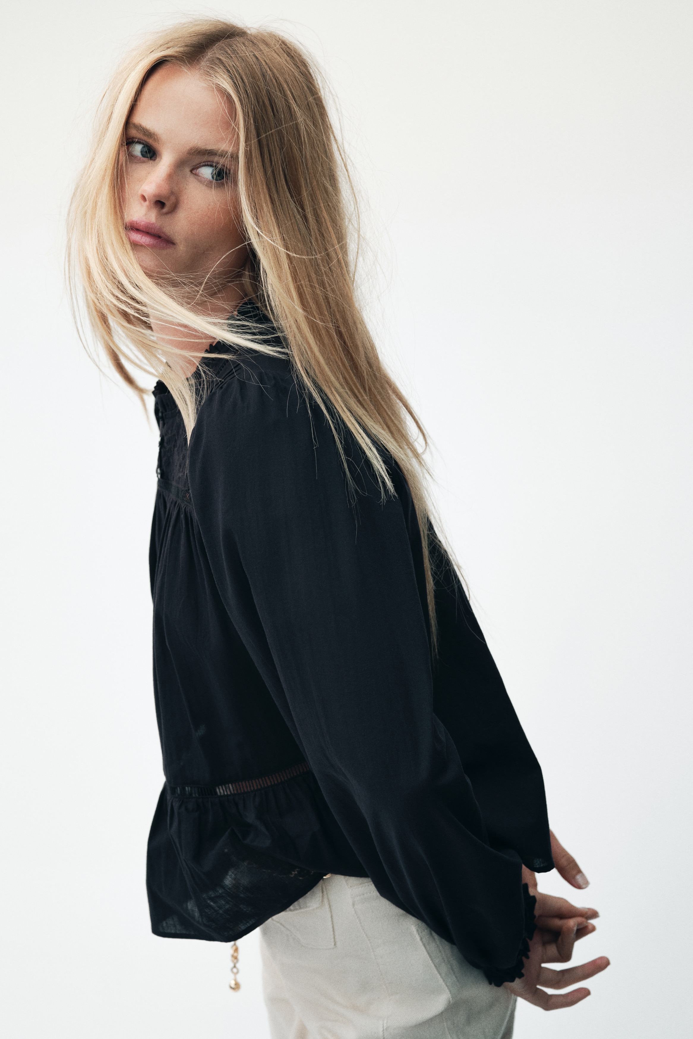 Embroidered cotton blouse