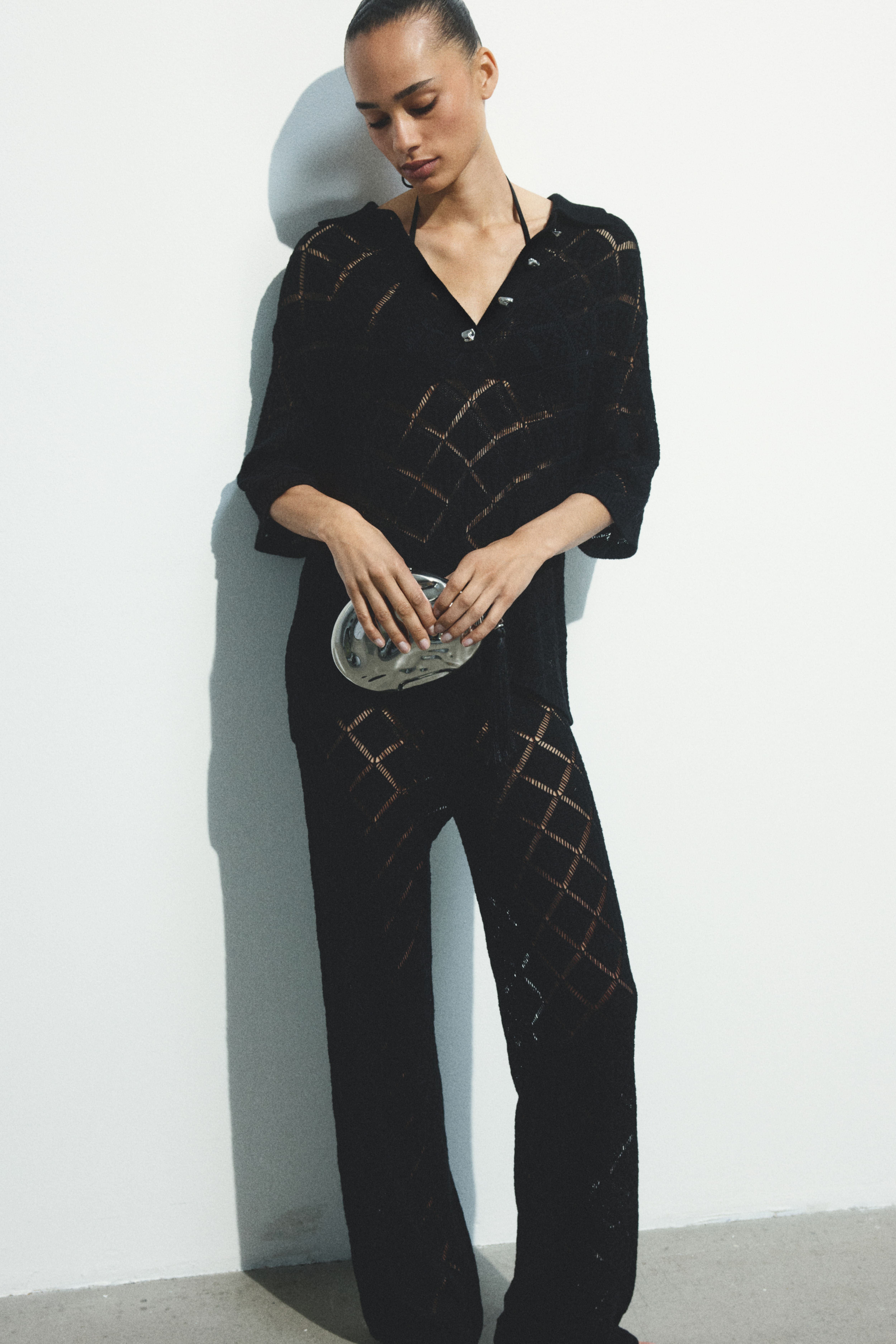 Crochet-Look Pants