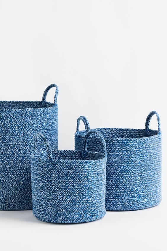 - Cotton Storage Basket - Blue - Home All | H&M US