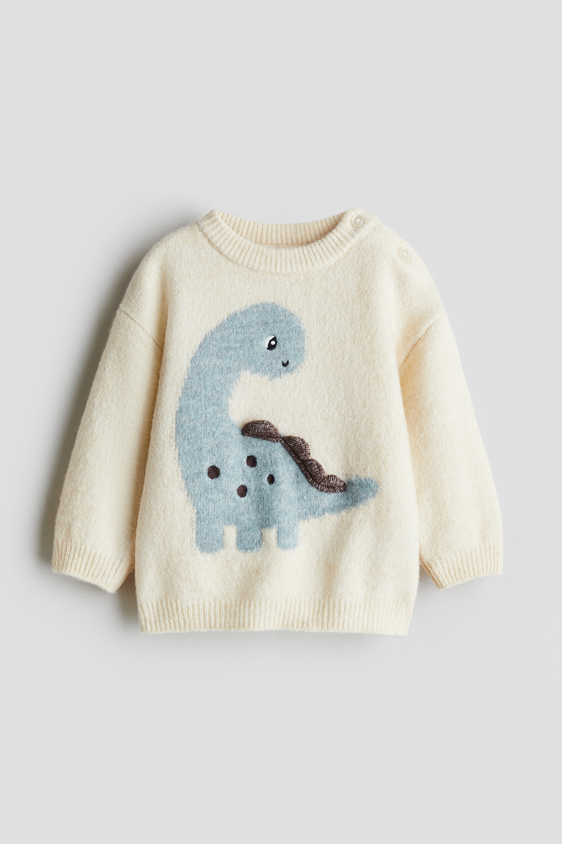 Motif-detail jumper - Beige clair/dinosaure