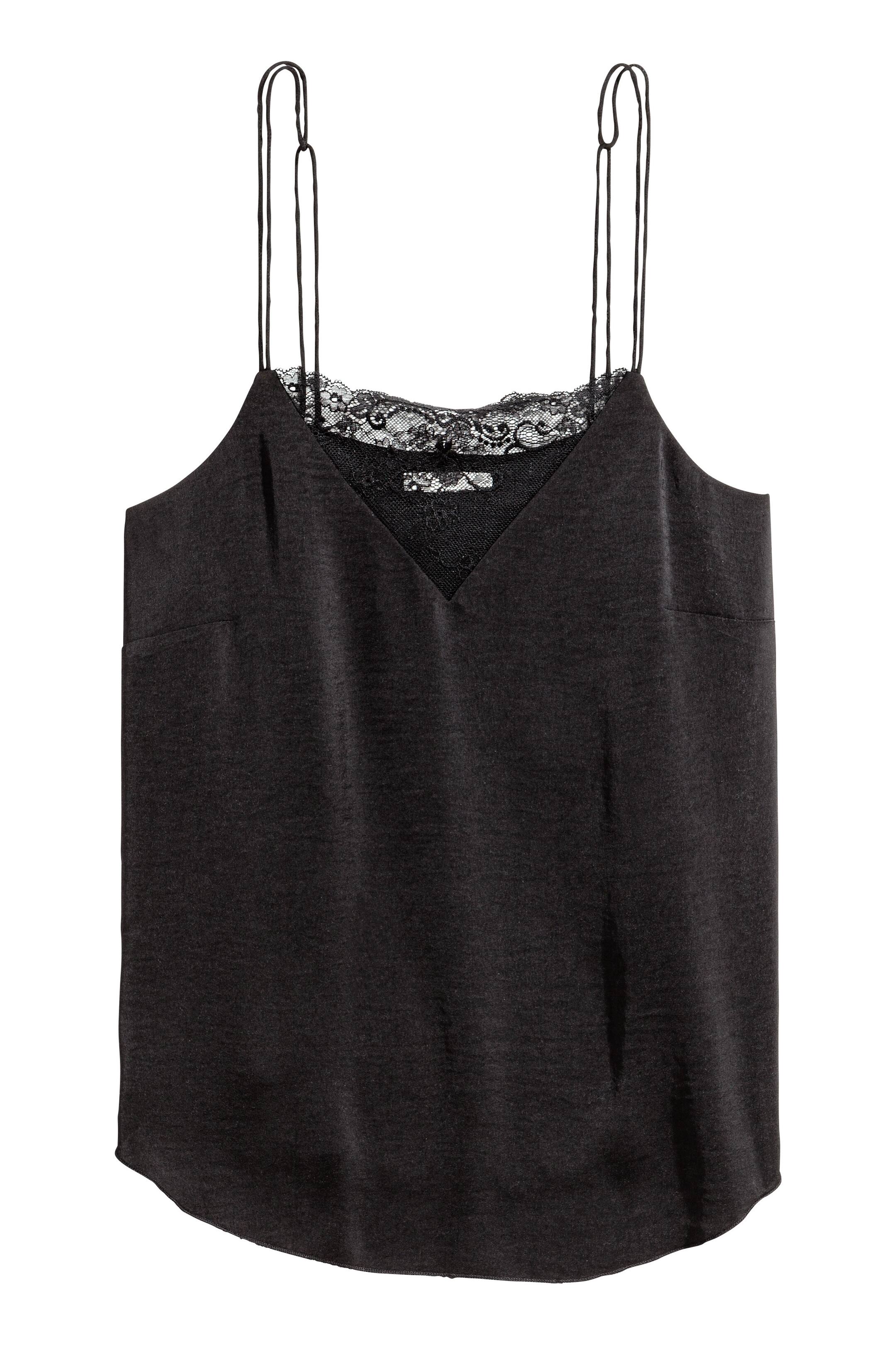 View larger image: Strappy crêpe top - Black - Ladies | H&M GB 1
