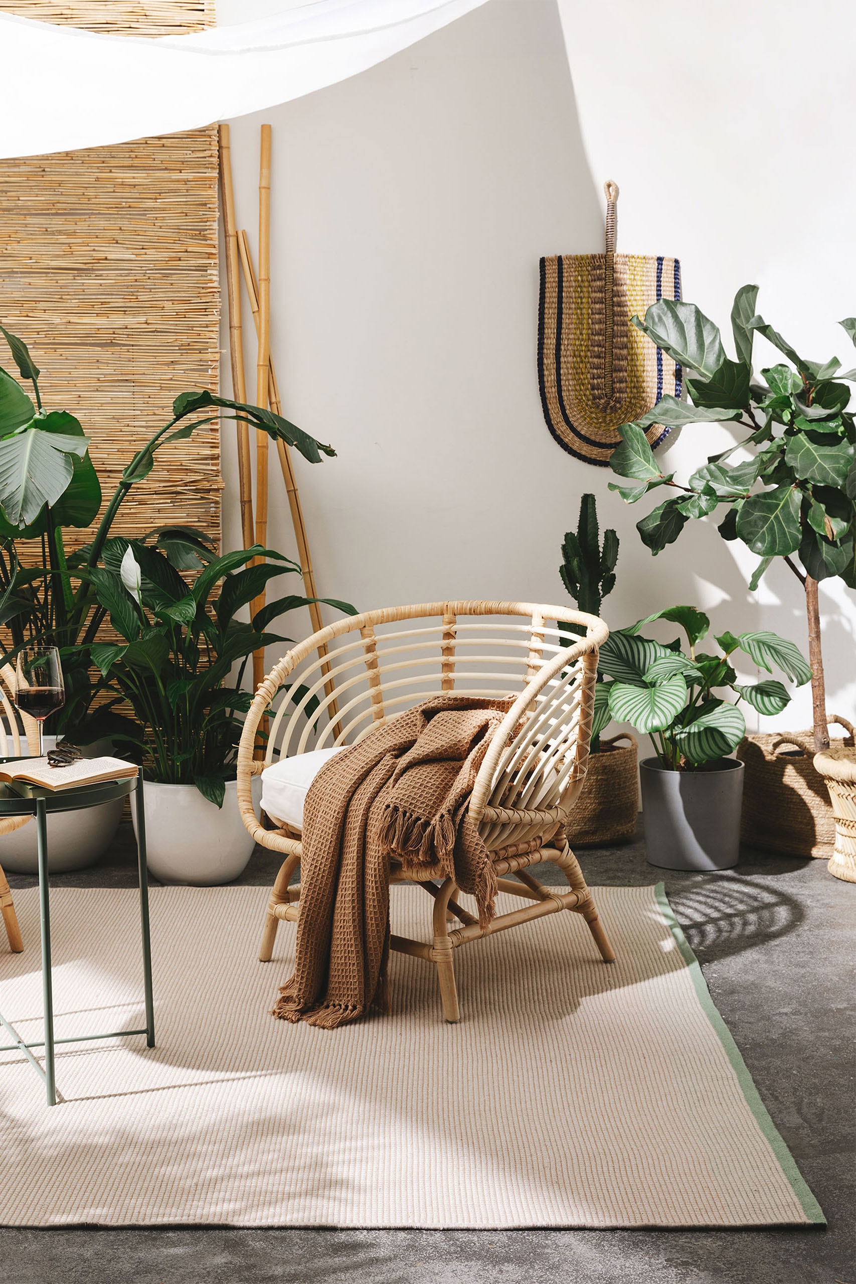 In- & Outdoor Rug Fion - Beige/vihreä/Beige/ruskea