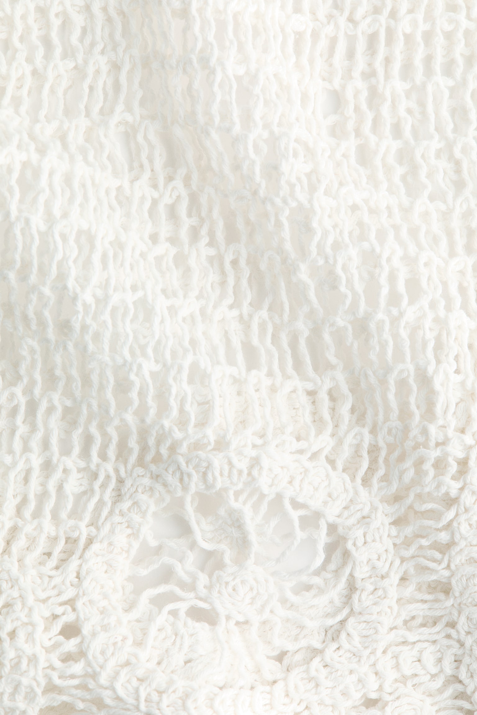 Женский топ H&M Asymmetric Crochet-Look Top, цвет: Кремовый — фото 7