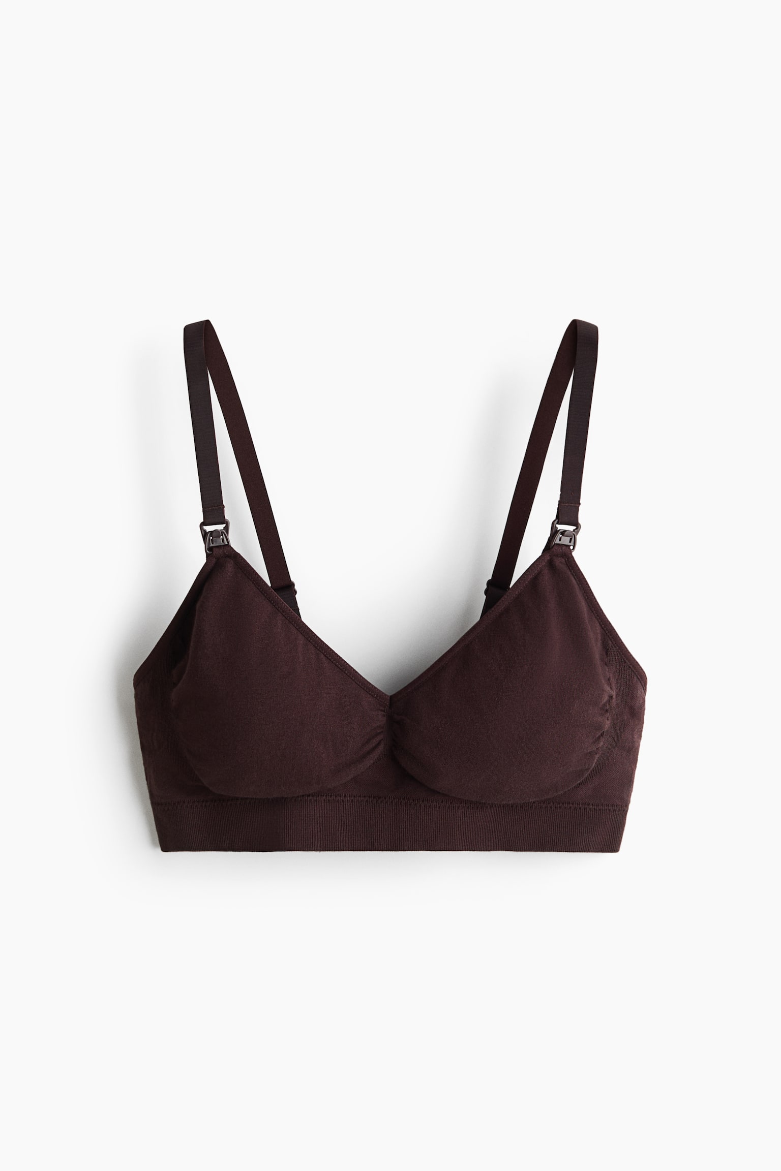 MAMA Seamless Padded cotton-blend nursing bra - Dark brown/Black/Light pink/Dusty pink/Beige marl/Light mole marl/Dark brown