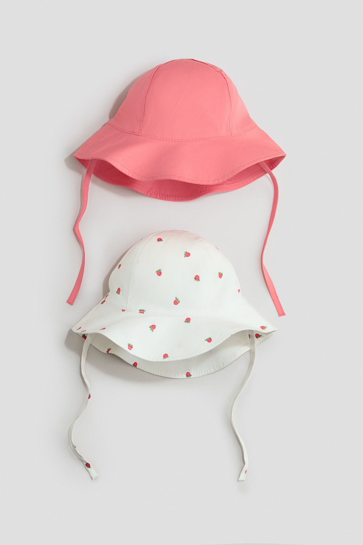 Pack de 2 gorros de algodón - Rosa/Fresas/Rosa claro/Floral/Rosa claro/Floral