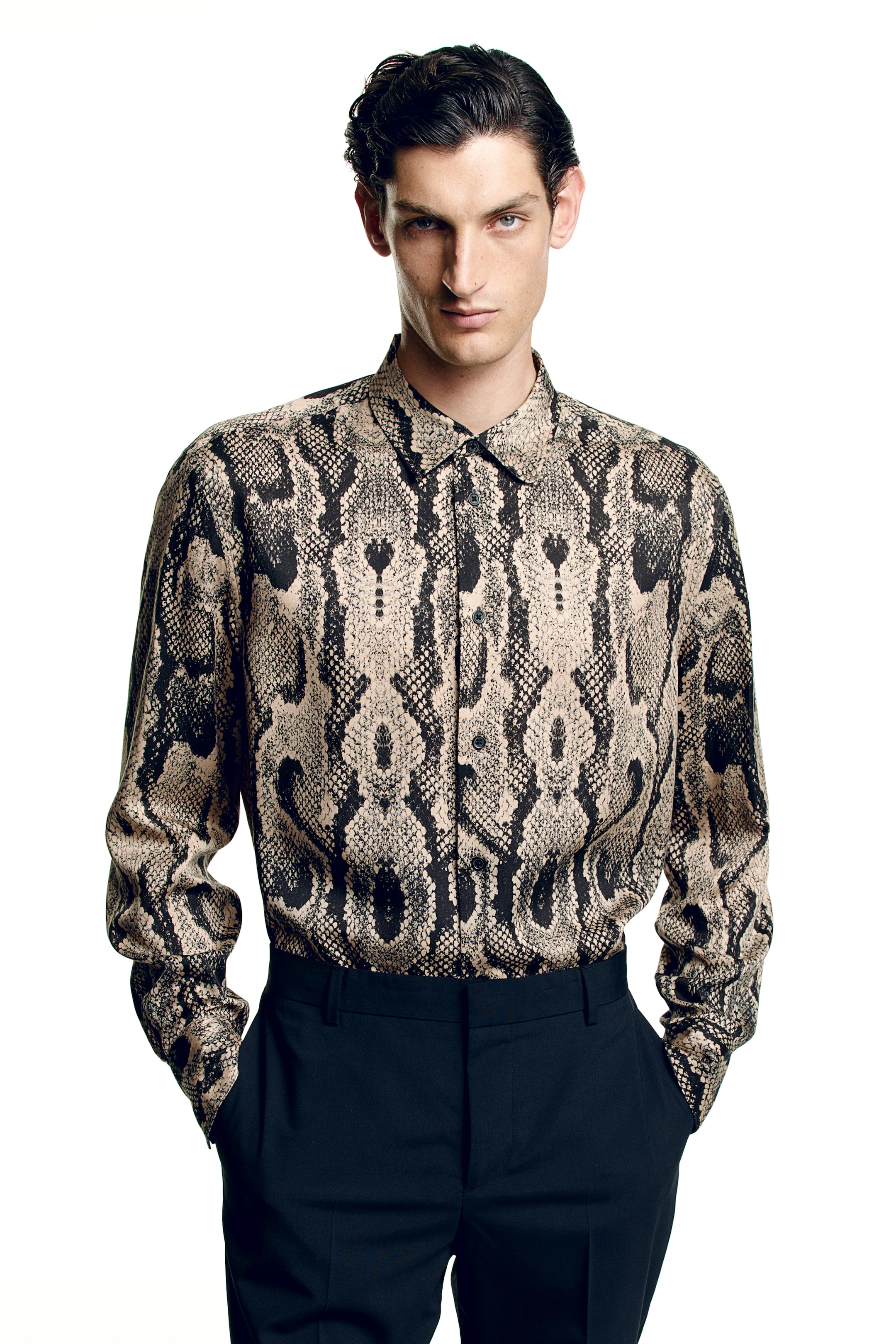 Regular Fit Patterned Lyocell Shirt