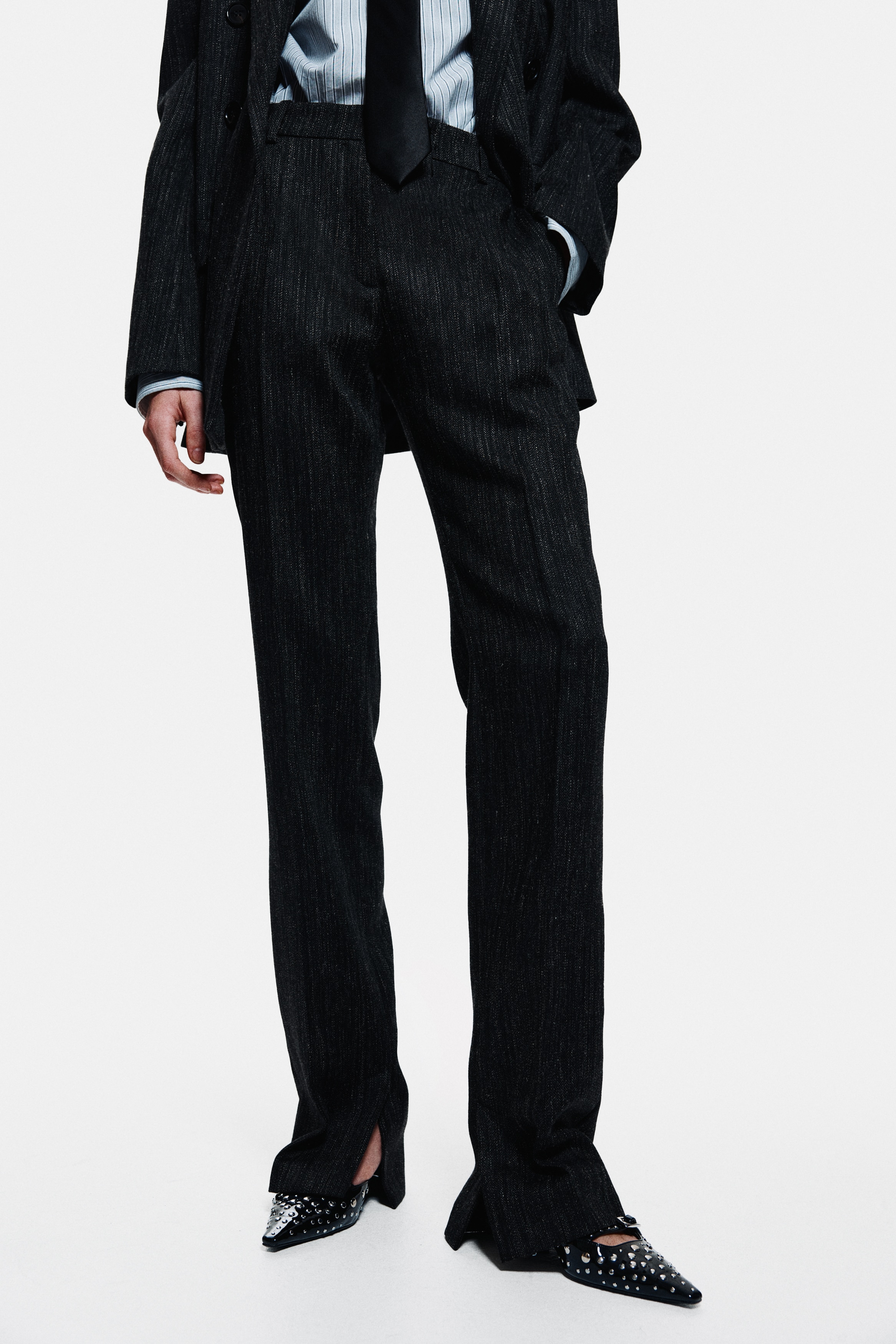 Tailored wool-blend trousers