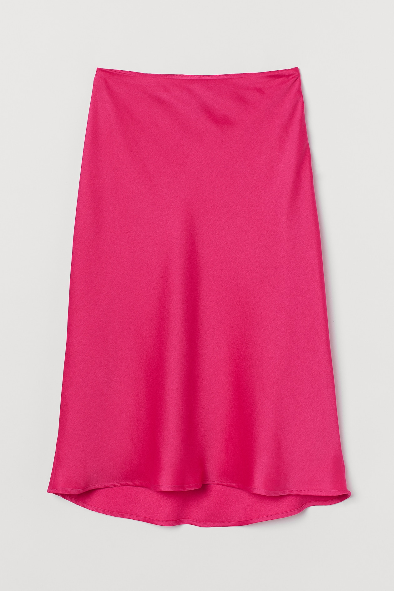 Satin skirt - High waist - Midi - Cerise - Ladies | H&M GB