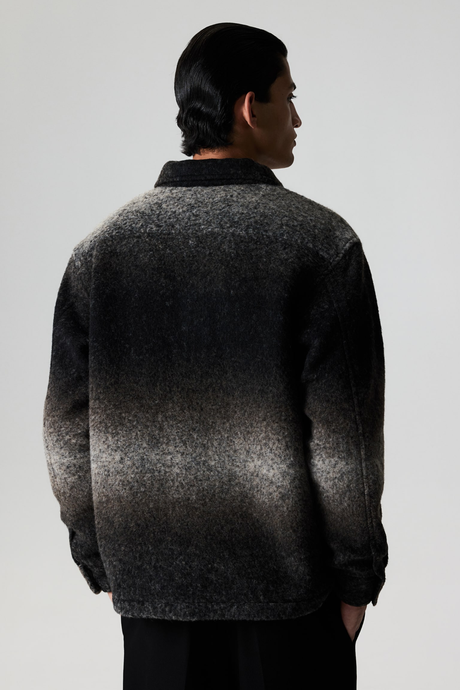 Regular Fit Felted overshirt - ブラウン／パターン - 3