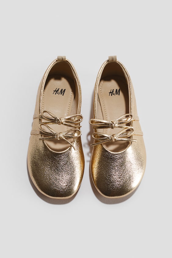 Детские туфли Мэри Джейн H&M с бантом, цвет: Золотой