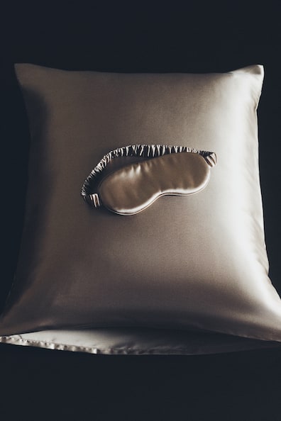 Silk pillowcase and sleep mask