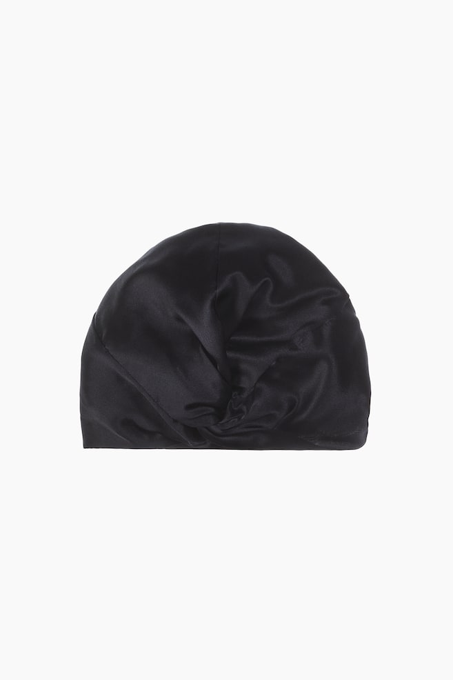 Gorro para cabello en seda - Negro/Rosa palo - 1