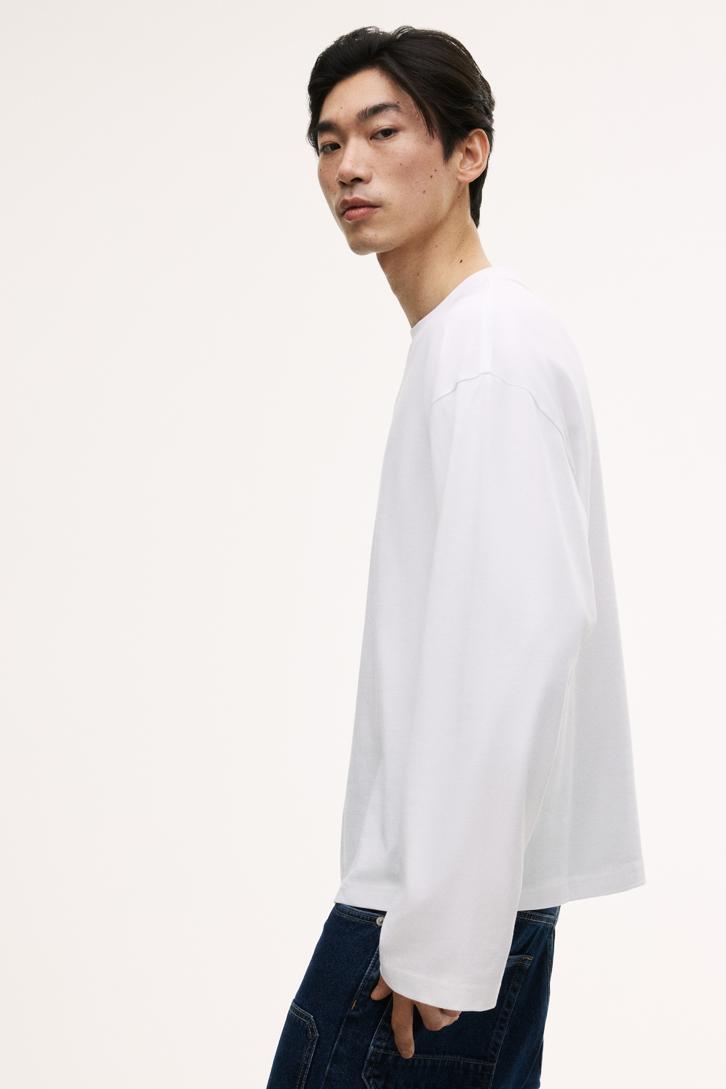 Oversized Fit Long-sleeved jersey top