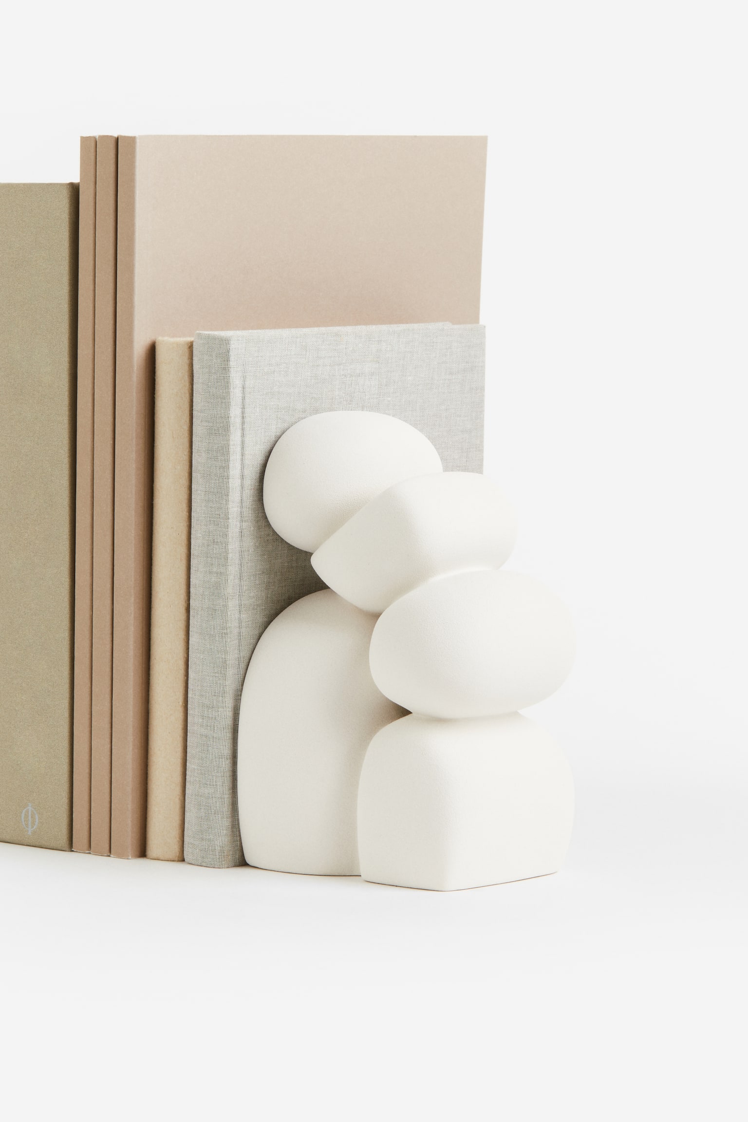 Stoneware bookend - White - 3