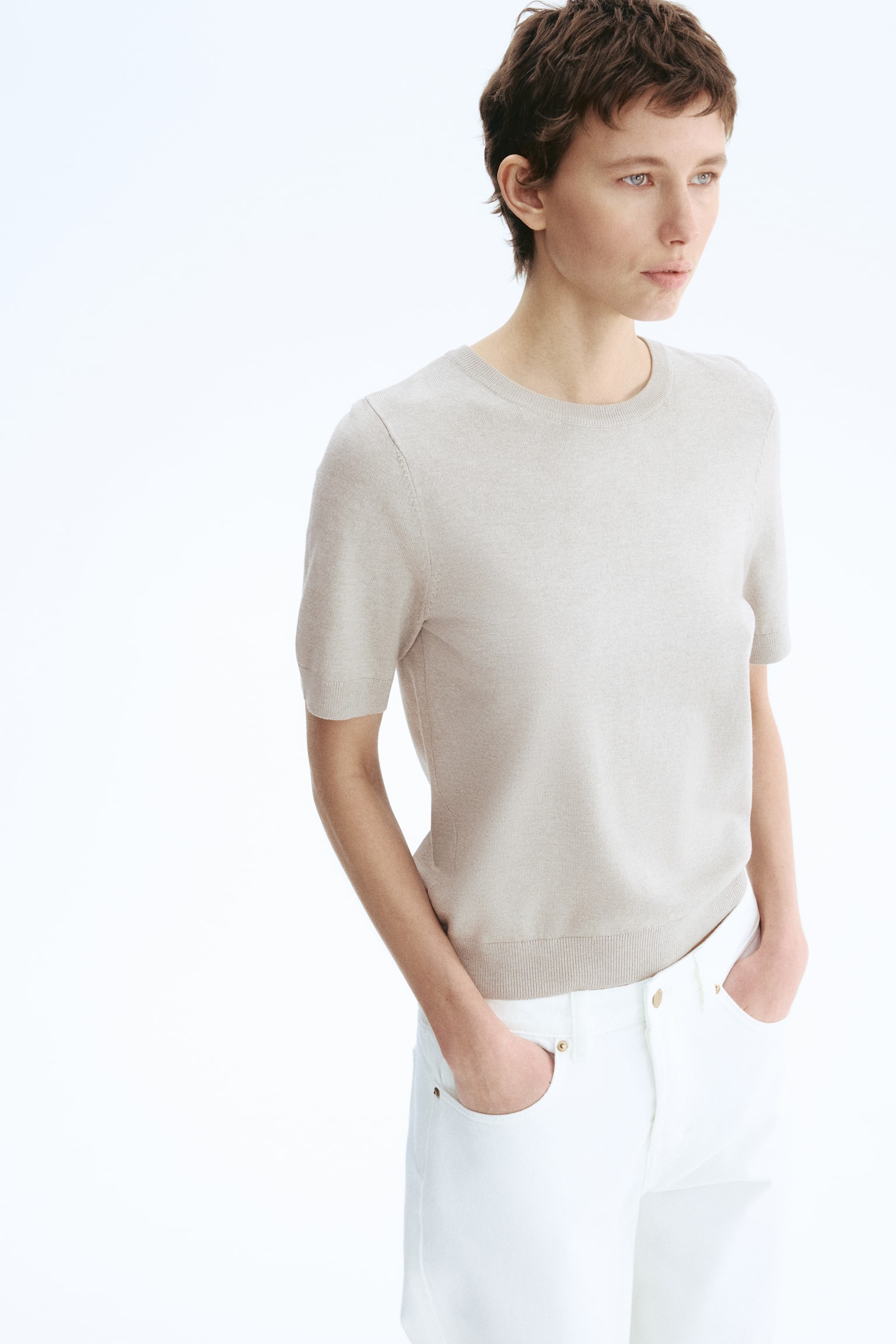 Fine-knit top - Greige marl/Black/Lilac/Yellow/Grey marl/Navy blue/Cream/Pale yellow - 2