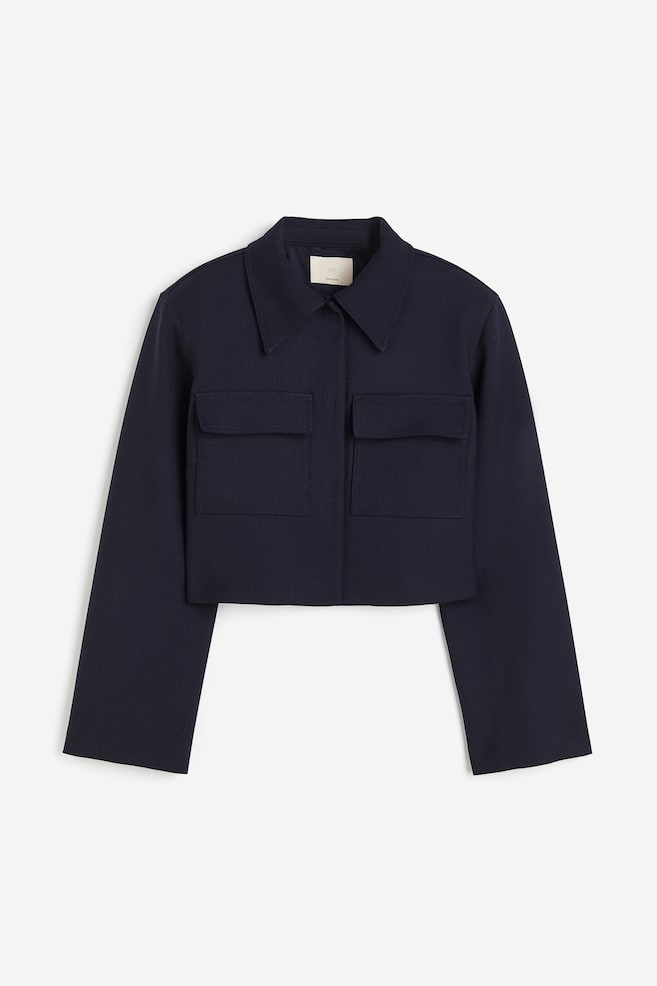 Wool-blend utility jacket - Navy blue - 2