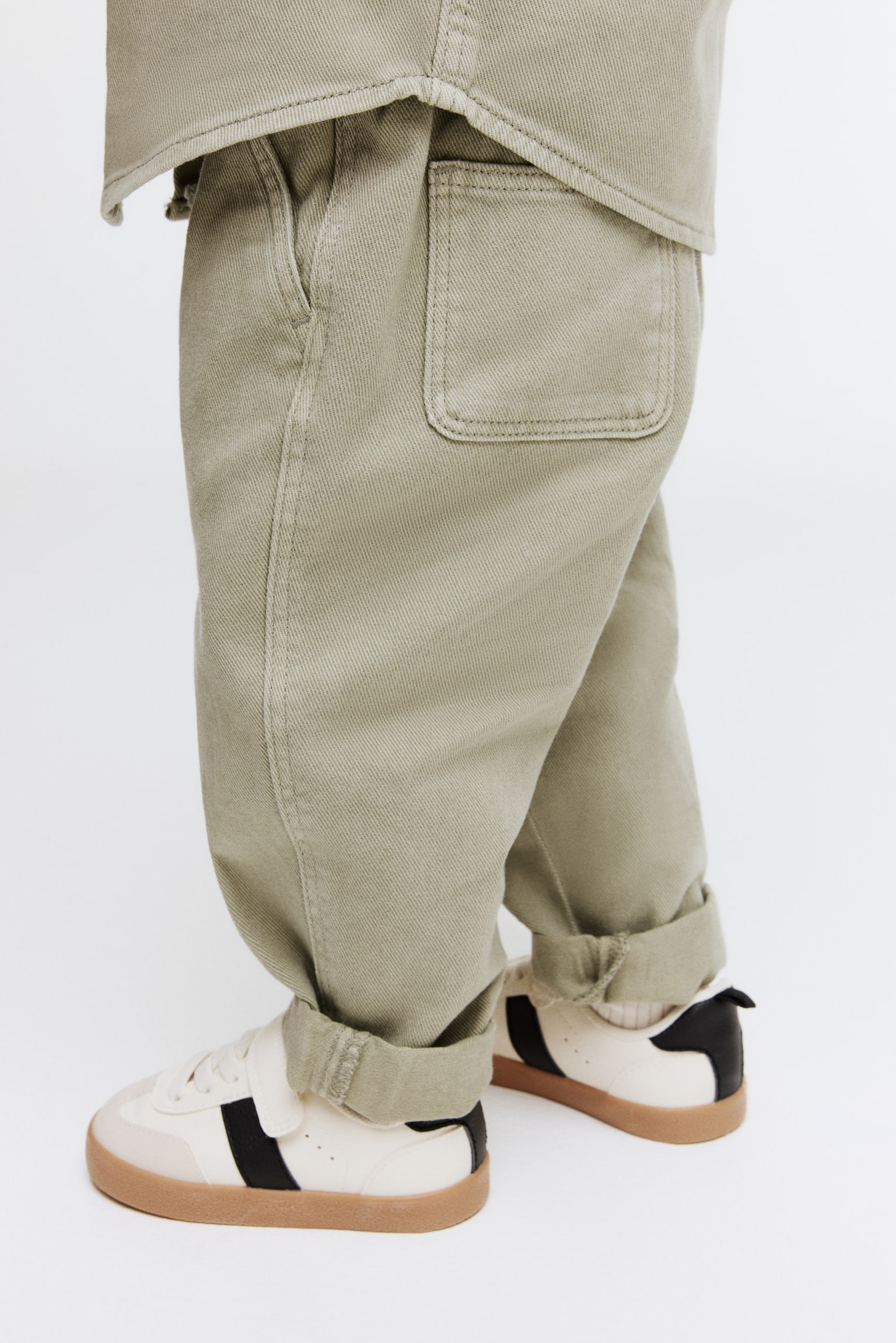 Cotton twill joggers - Light khaki green - 3