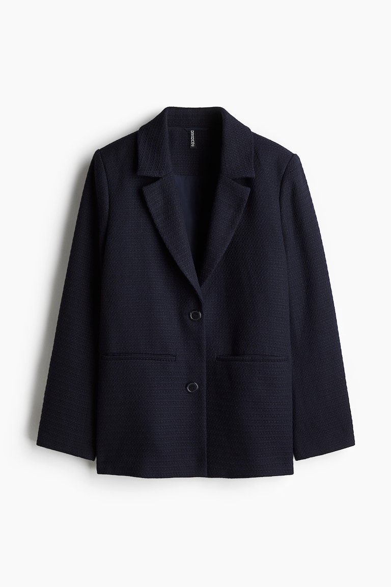 Blazer Court H&M Bleu Foncé Taille 42 - Occasion En Très Bon état - Style Business