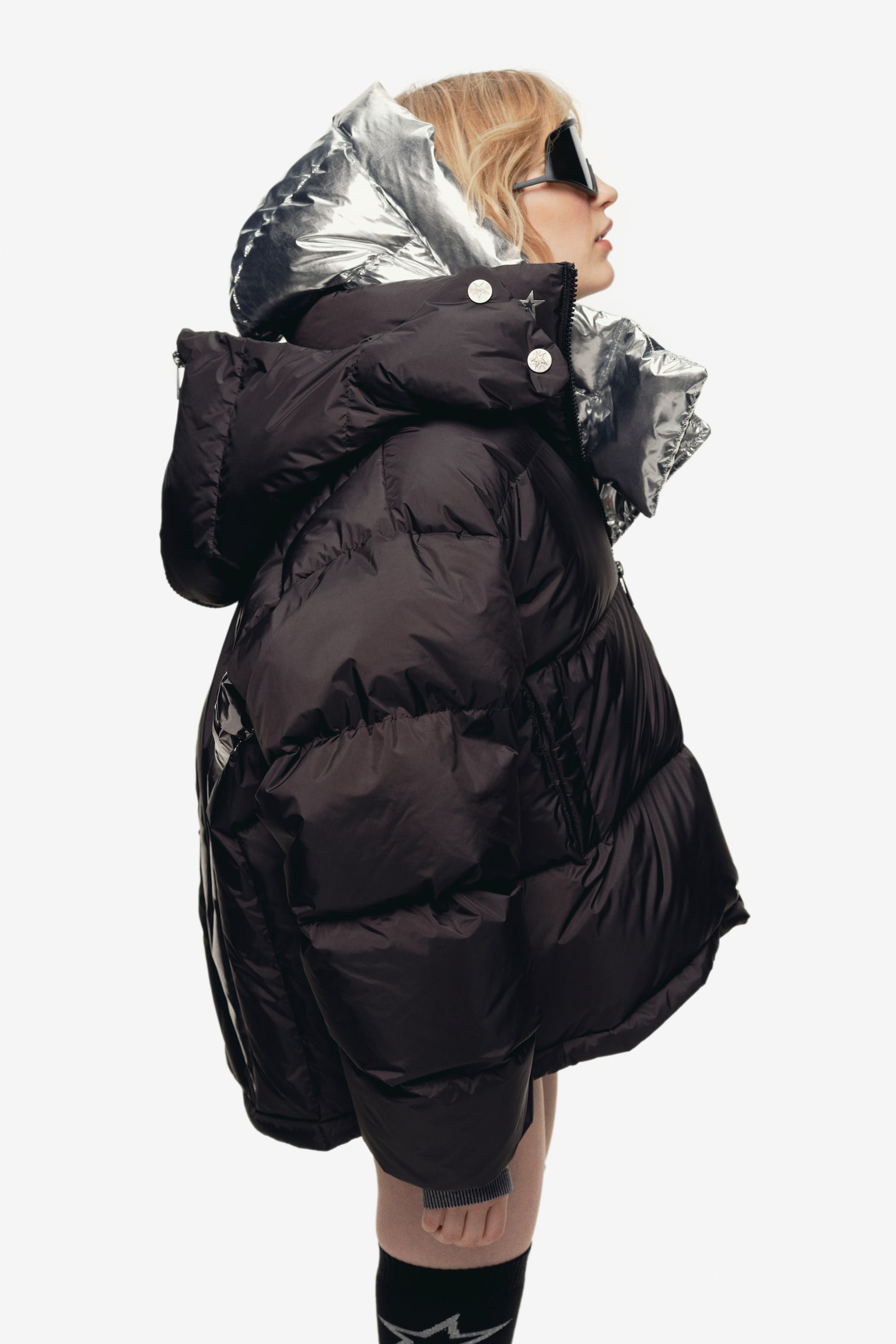 Water-repellent down jacket - Black - 4