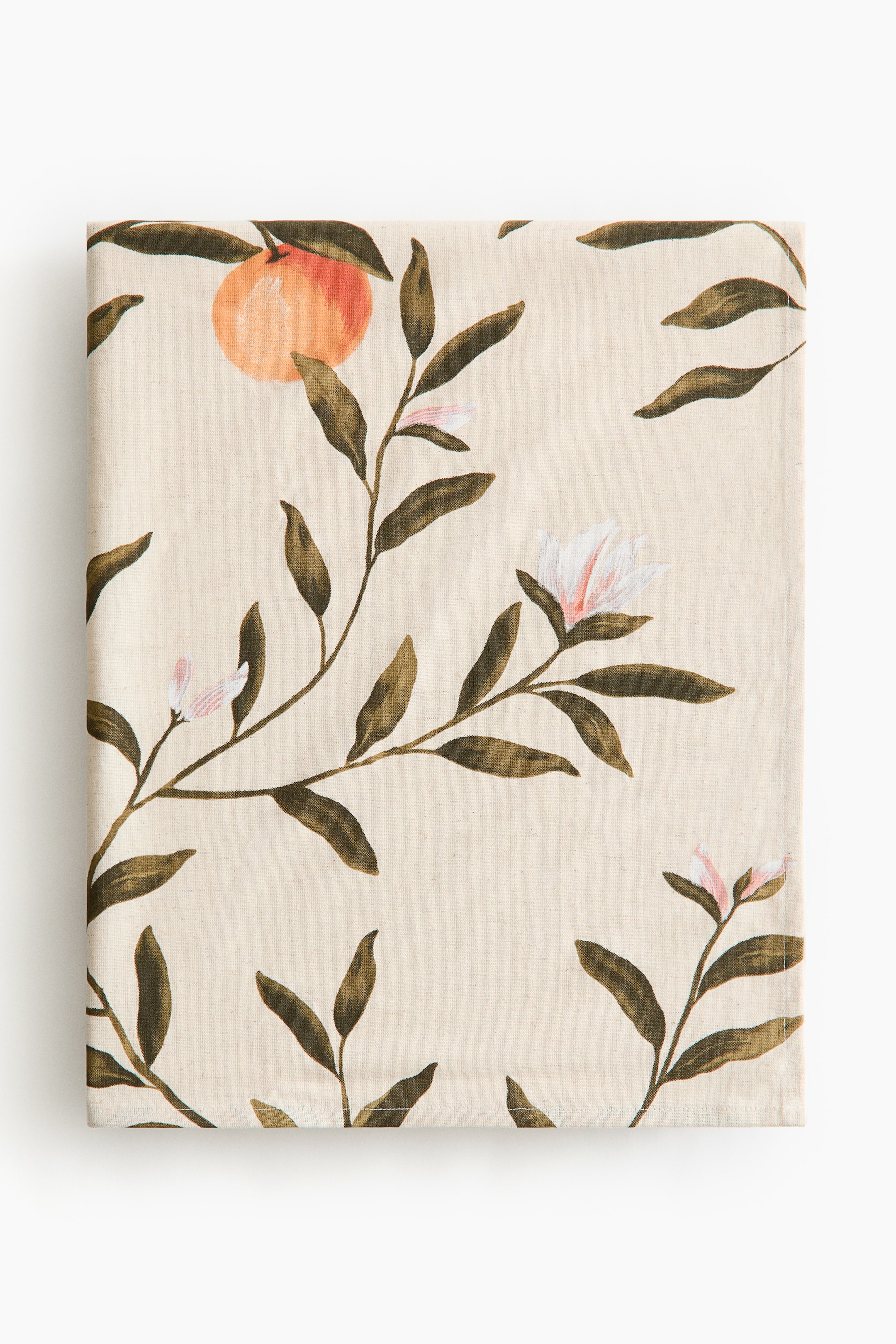 Ver imagen más grande: Mantel estampado en mezcla de lino - Beige claro/Naranjas - HOME | H&M ES 1