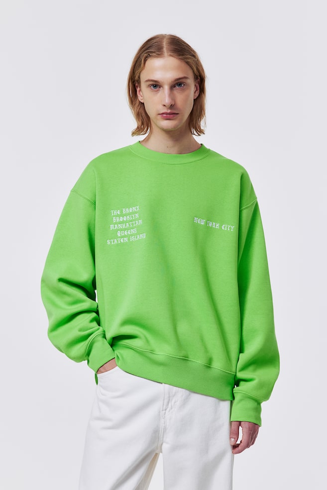 Loose Fit Sweatshirt - Lys grønn/New York City/Sort/Worldwide - 3