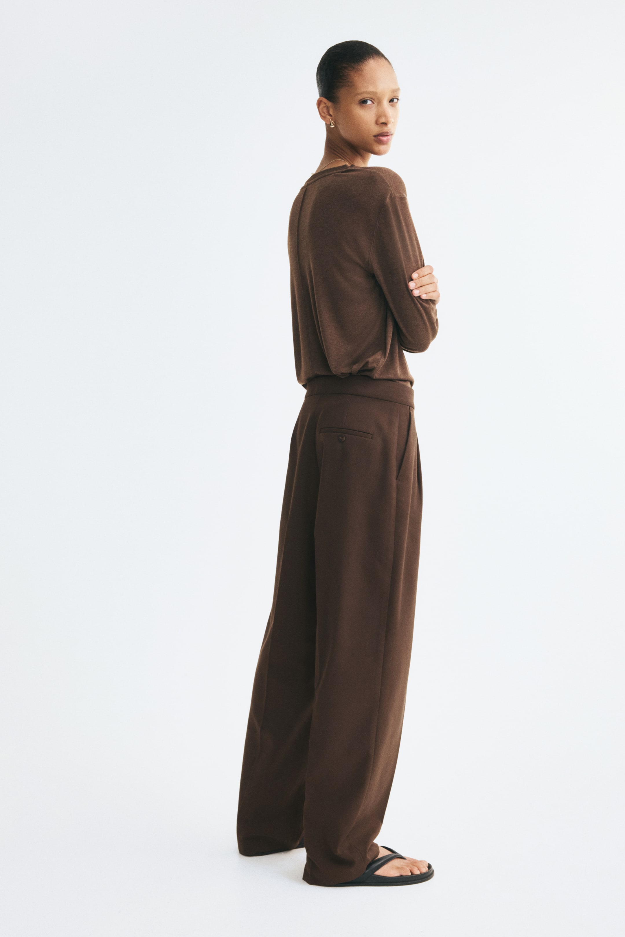 Pantalon chic à jambes tonneau