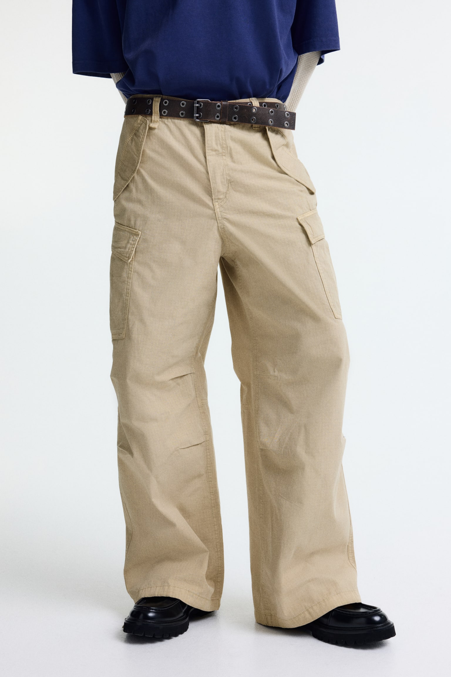 מכנסי דגמ"ח Loose Fit - בז'/שחור/אפור כהה - 7