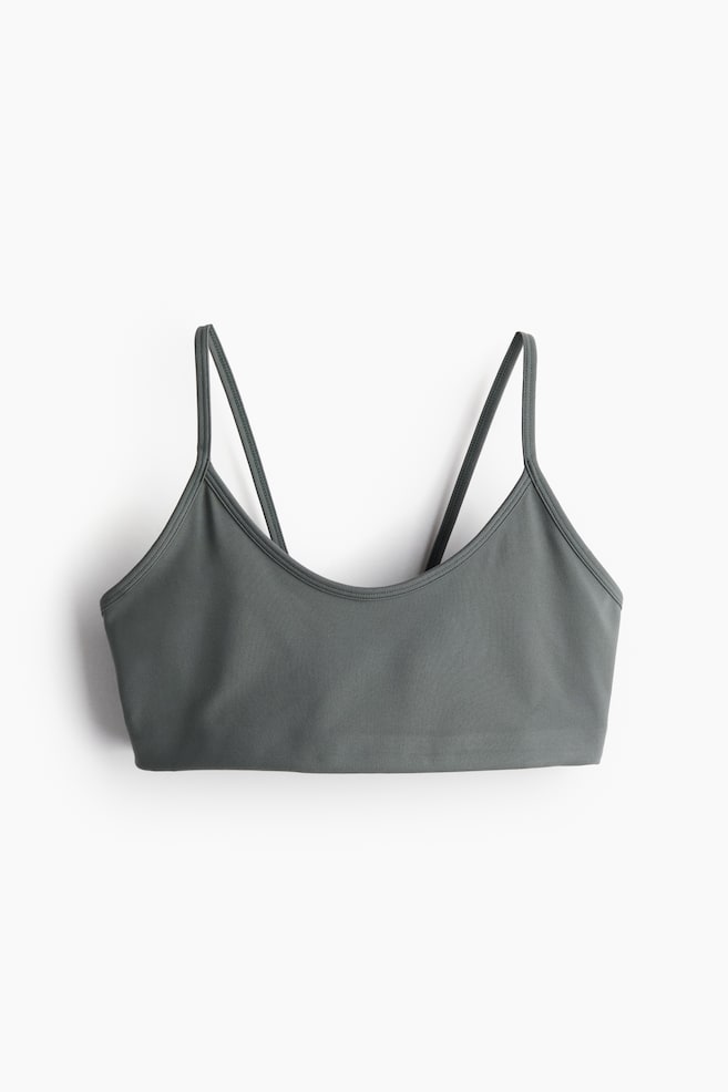 Light Support Sports bra with DryMove™ - Khaki green - 1