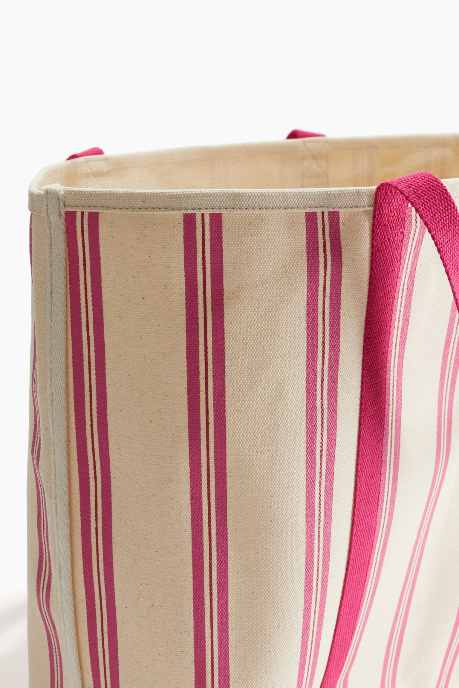 Cotton canvas beach bag - Hot pink/Light beige/Green/Light beige/Blue/Striped - 2