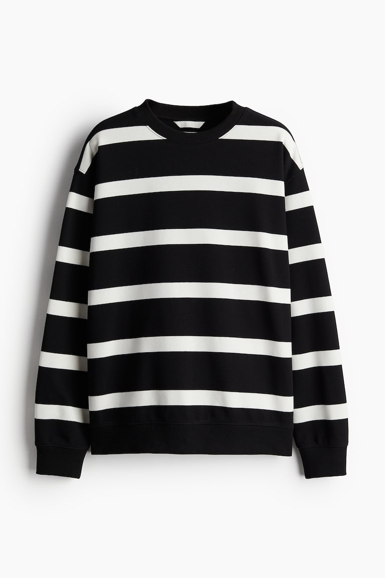 Sweatshirt Black/White striped Ladies H&M GB
