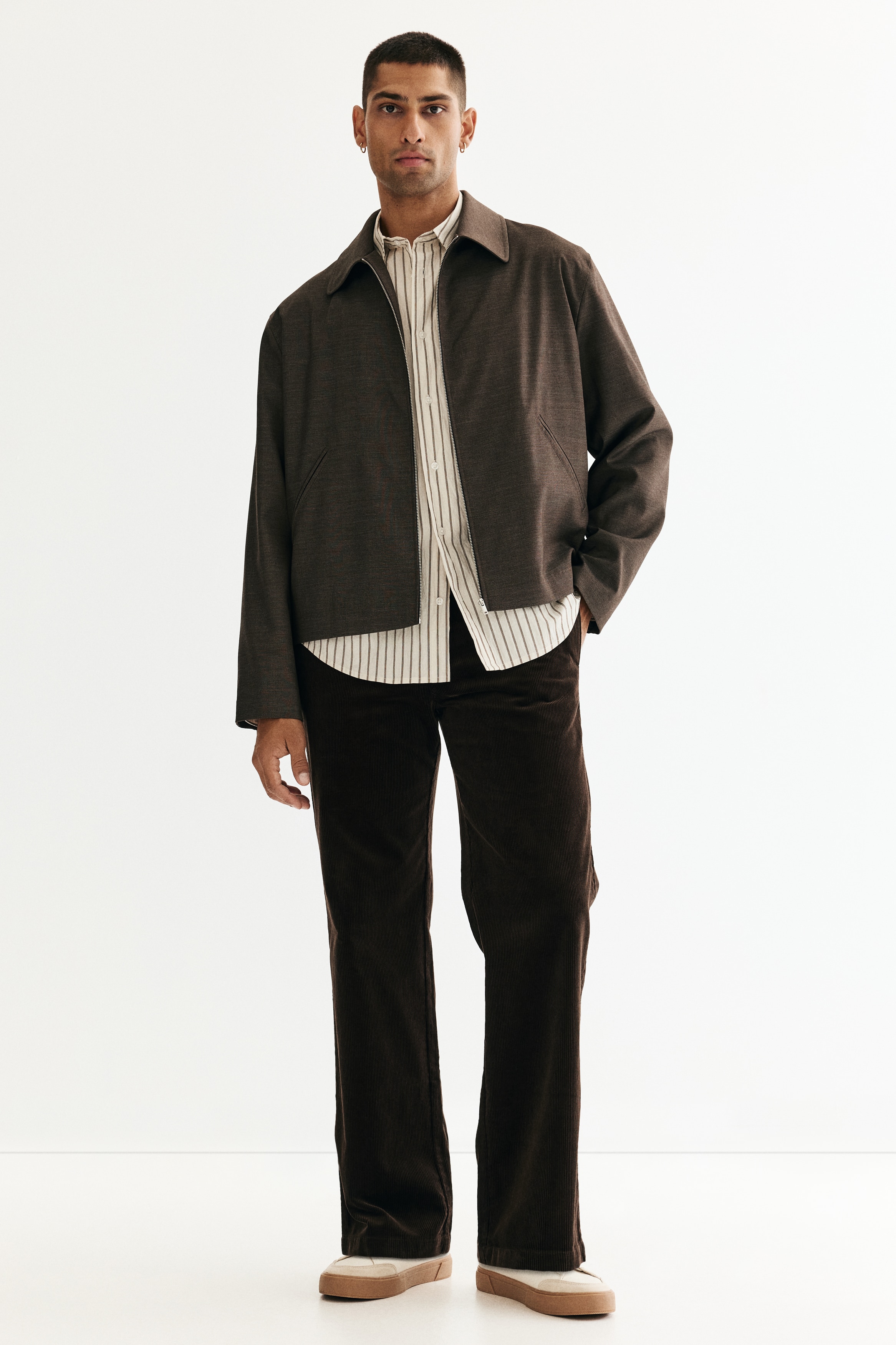 Regular Fit Jacket - Brown/Black