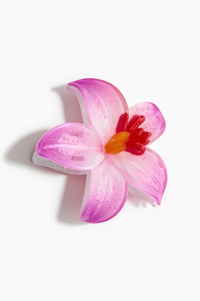 Flower-Shaped Hair Claw - Light pink/Blue - 1