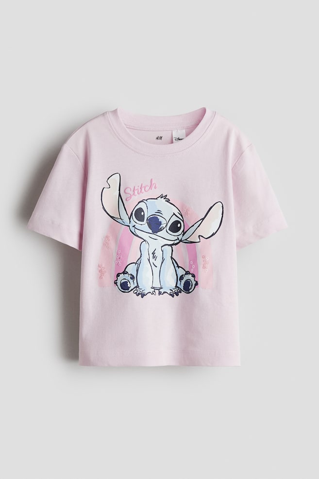 Cotton T-Shirt with Printed Motif - Light pink/Lilo & Stitch/Yellow/Miffy/White/Zootopia/Pink/Moana/White/KPop Demon Hunters/Dark gray/KPop Demon Hunters/White/KPop Demon Hunters/Dark gray melange/Nirvana/Light turquoise/Aristocats/Pink/Hello Kitty/Pink/Lilo & Stitch - 1