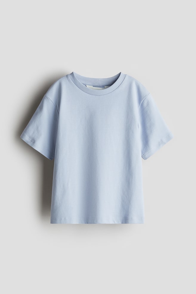 T-shirt loose en coton pima - Bleu clair/Vert kaki/Turquoise/Marron/Blanc/Vert kaki - 1