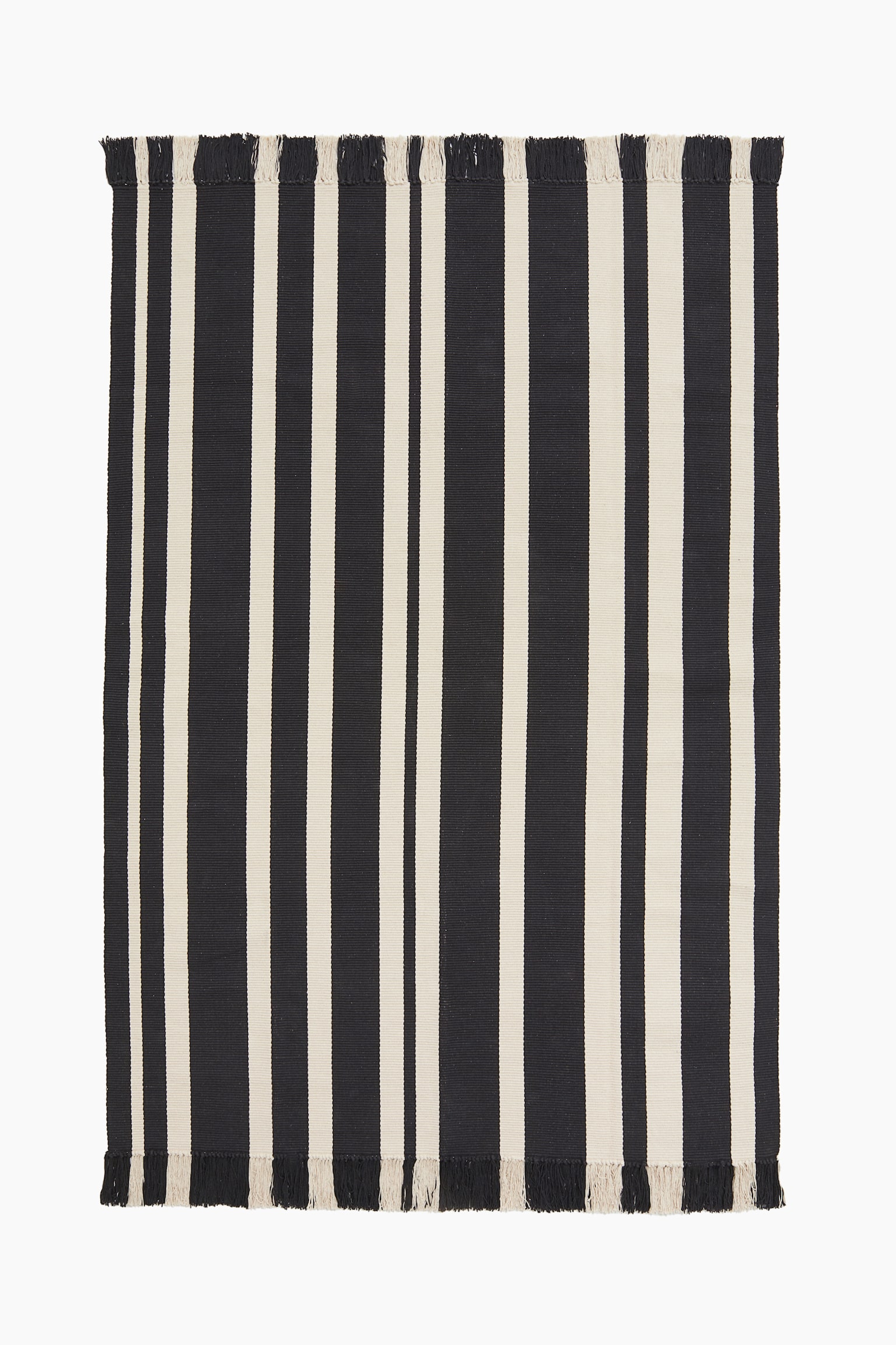 Striped Flatweave Rug - Dark gray/striped - Home All | H&M US