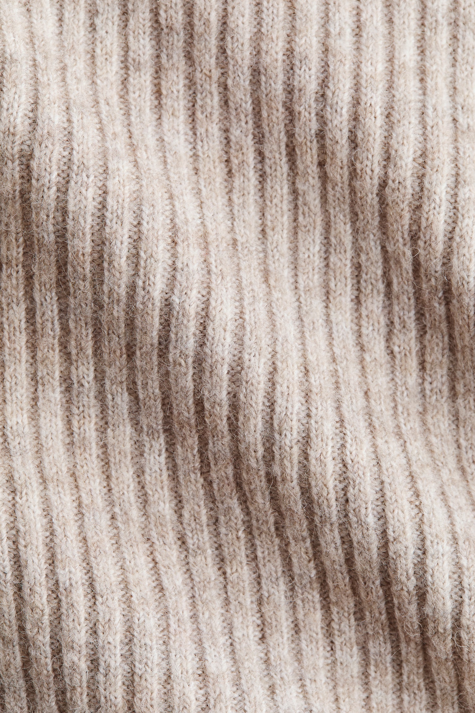 Off-the-Shoulder Sweater - Beige melange/Dark gray/Burgundy/Light beige - 3