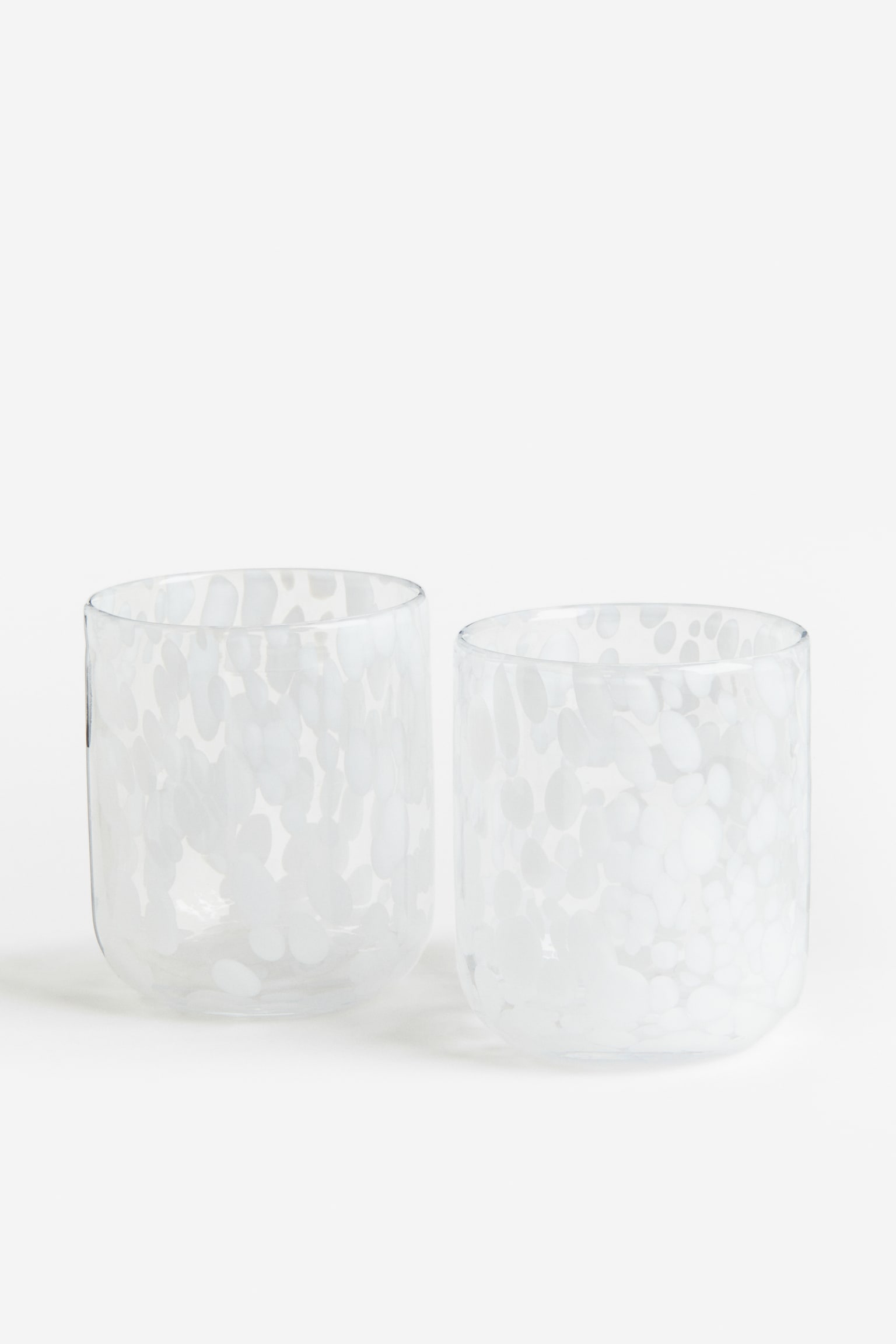 2-pack patterned tumblers - Clear glass/White/Clear glass/Dark brown/Green/Spotted - 1