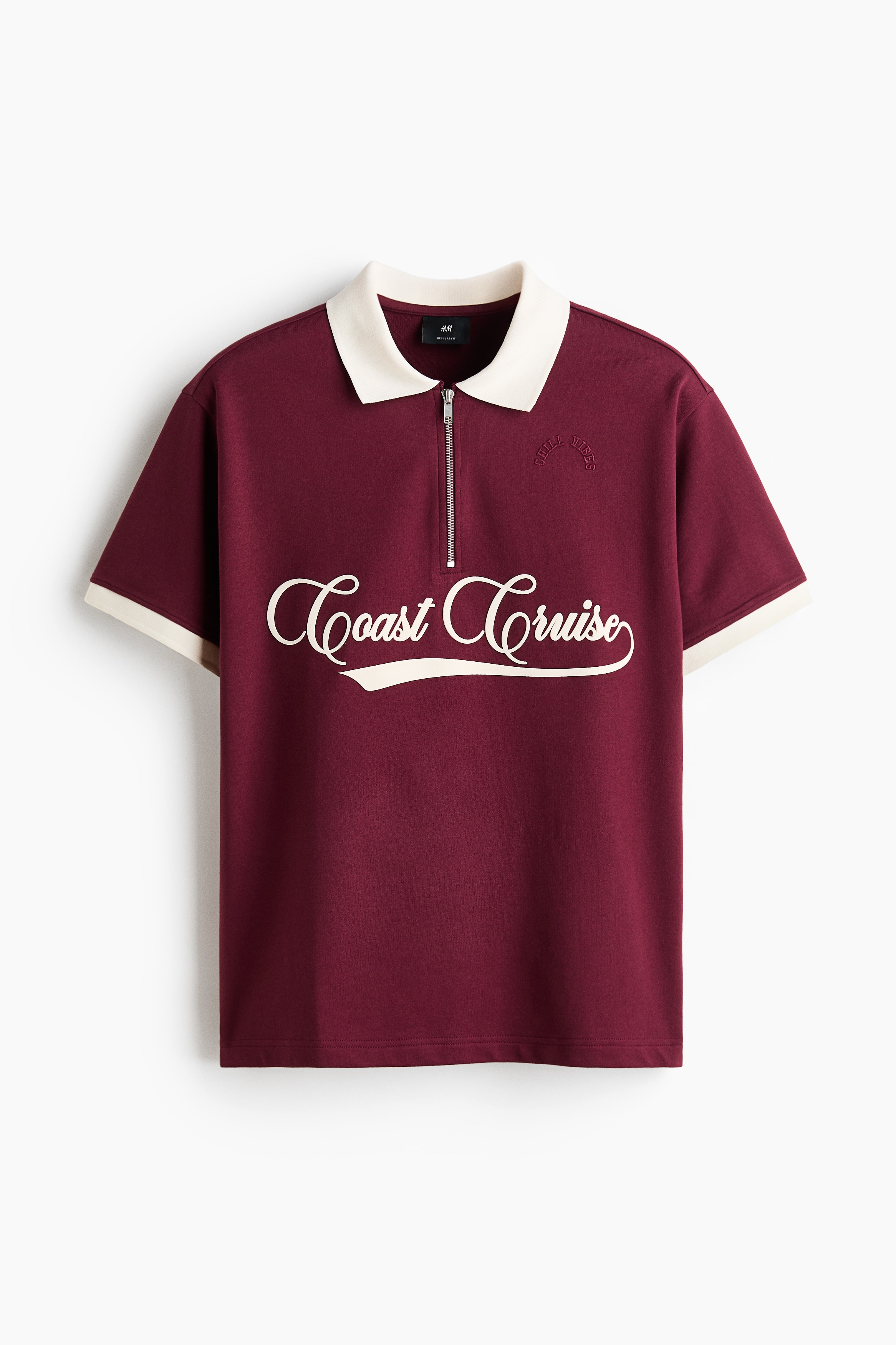 Regular Fit Cotton polo shirt - Dark red/Coast Cruise/Cream/Coast Cruise