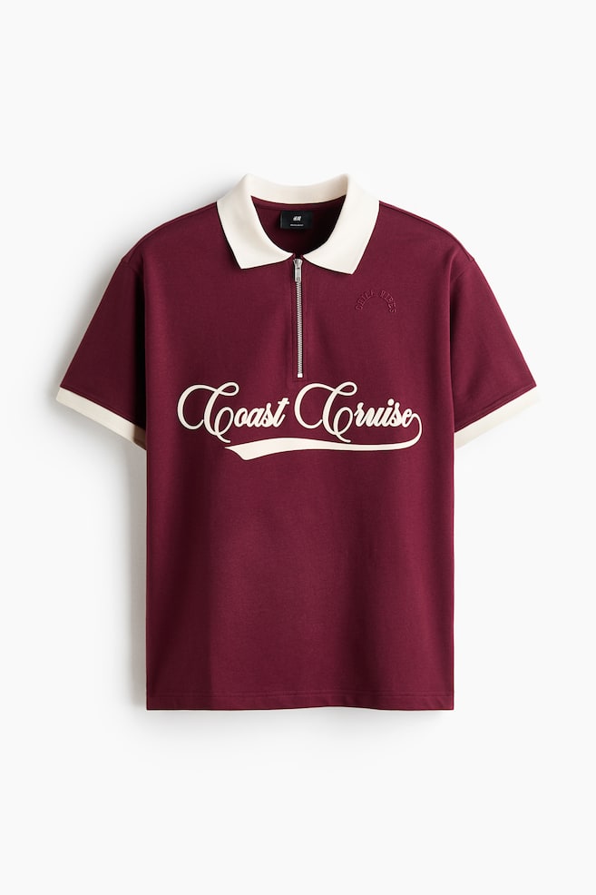 Regular Fit Cotton polo shirt - Dark red/Coast Cruise/Cream/Coast Cruise - 1