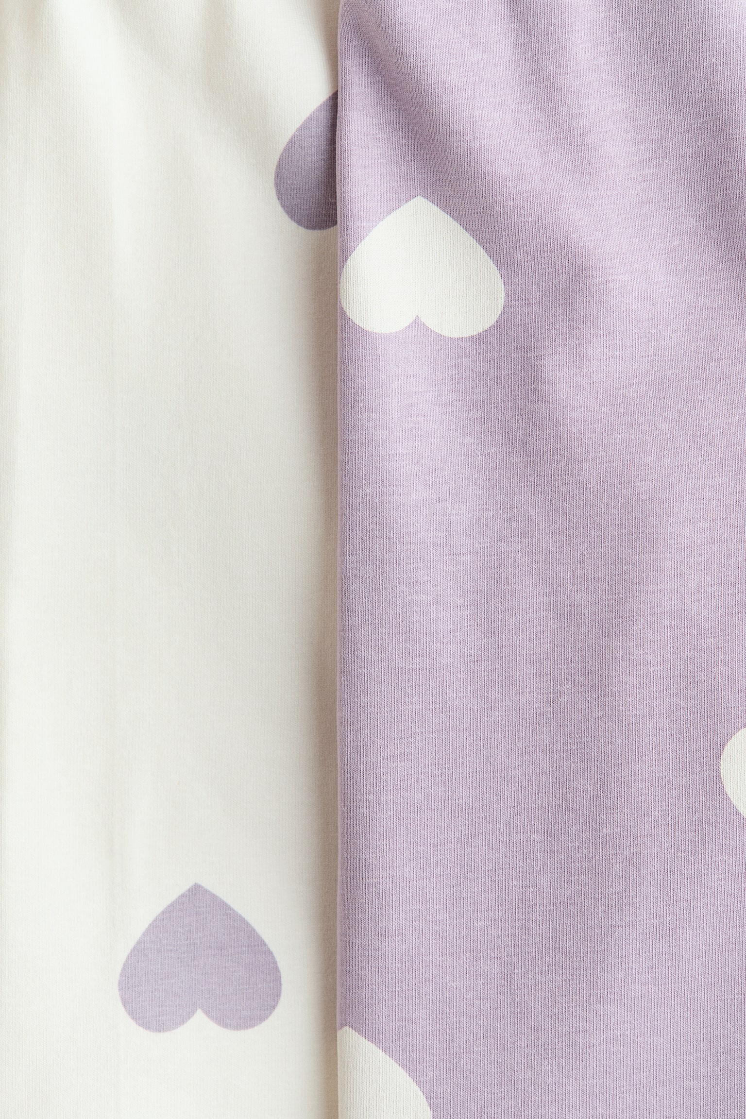 Lot de 2 shorts cycliste en coton - Blanc/cœurs lilas/Rose clair/violet clair/Beige clair/imprimé léopard/Noir - 2