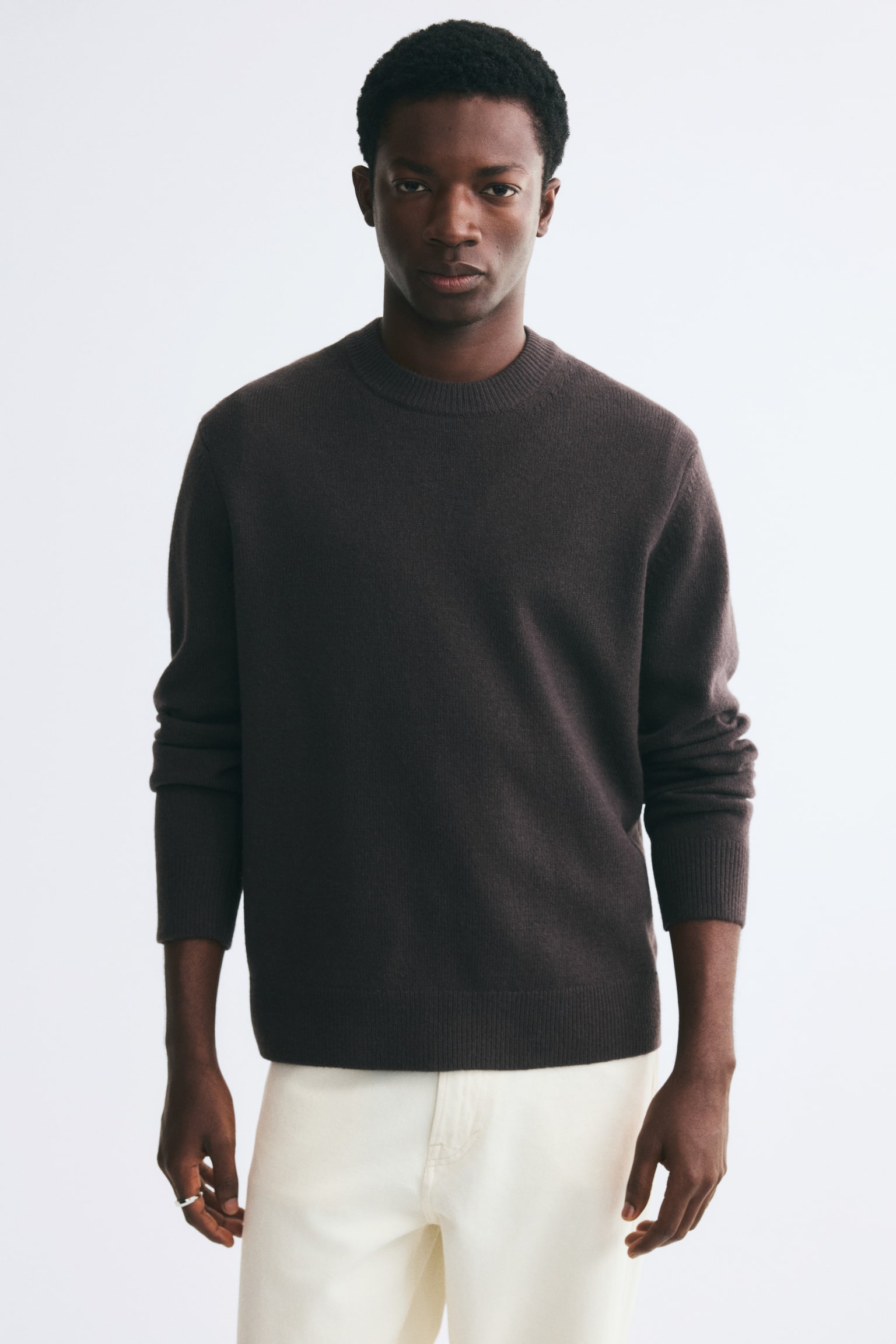 Мужской свитер H&M Regular-Fit Wool, цвет: Тёмный коричневый — фото 3