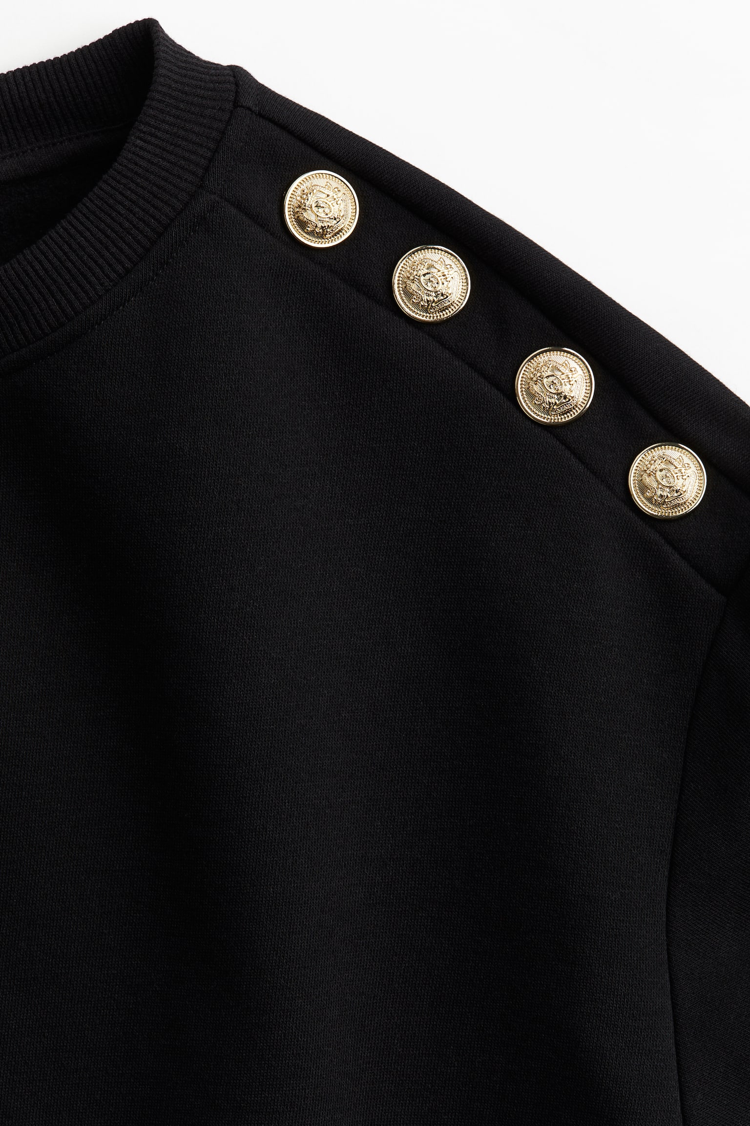 Button-detail sweatshirt - ブラック/ライトダスティピンク/クリーム／Café de la Mairie - 3