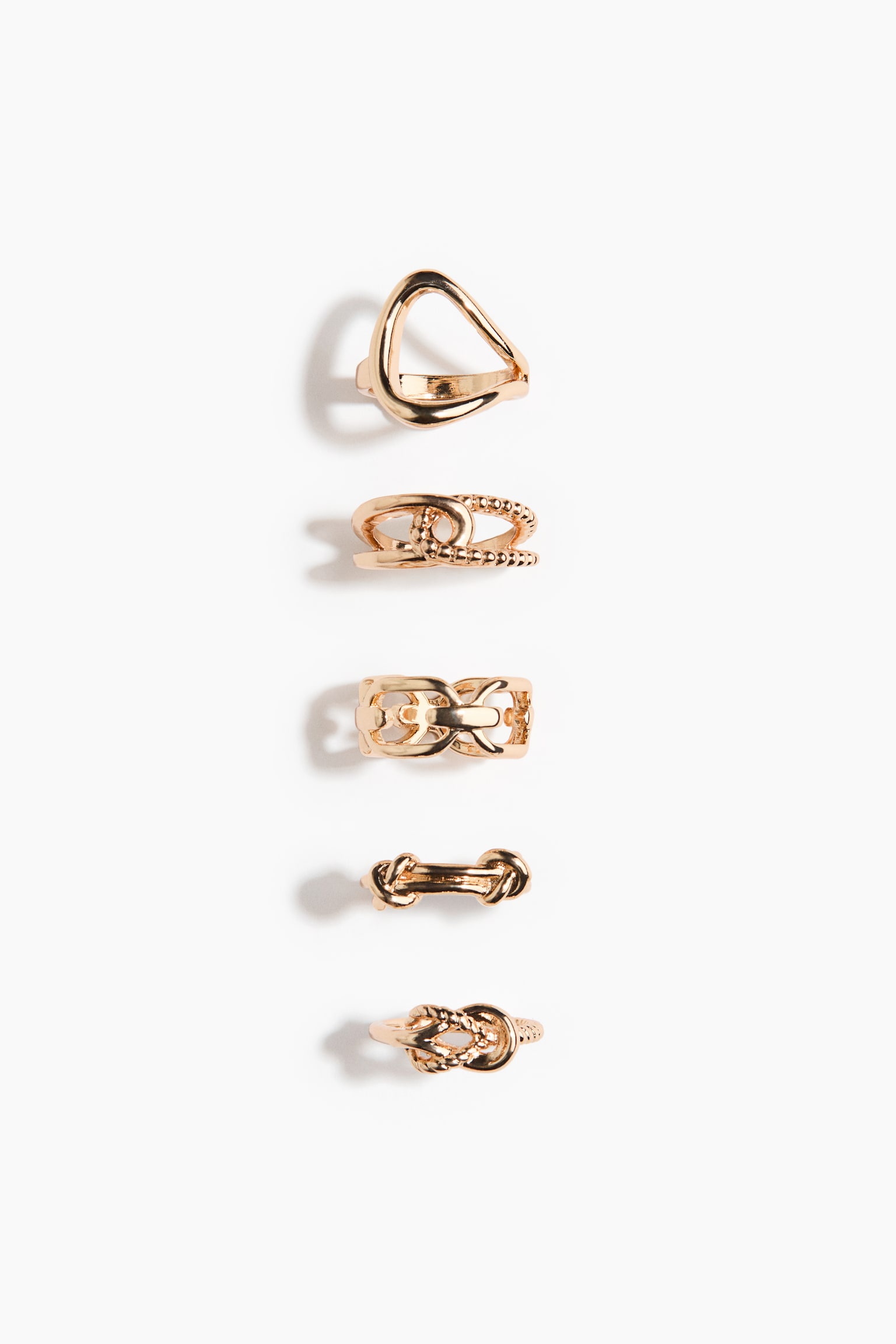 5-Pack Rings - Gold-colored
