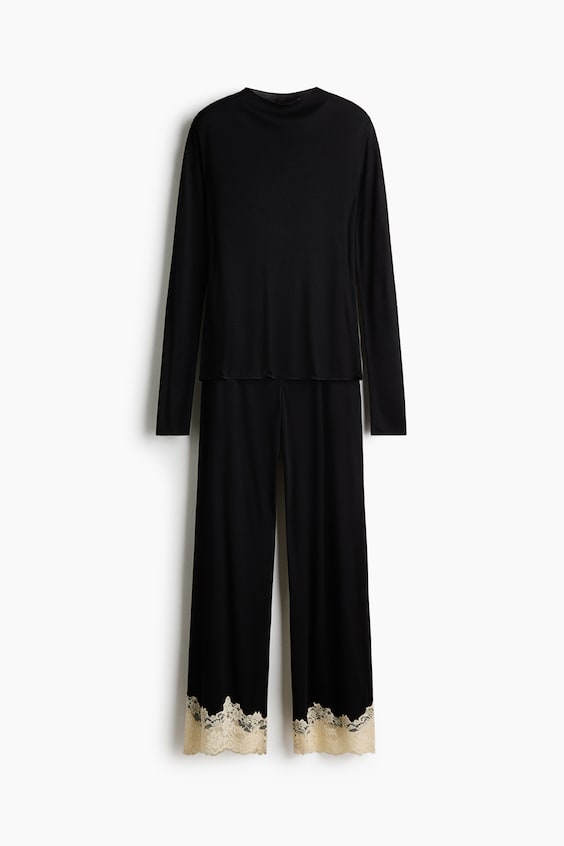 Пижама, джерси — H&M, цвет: Чёрный