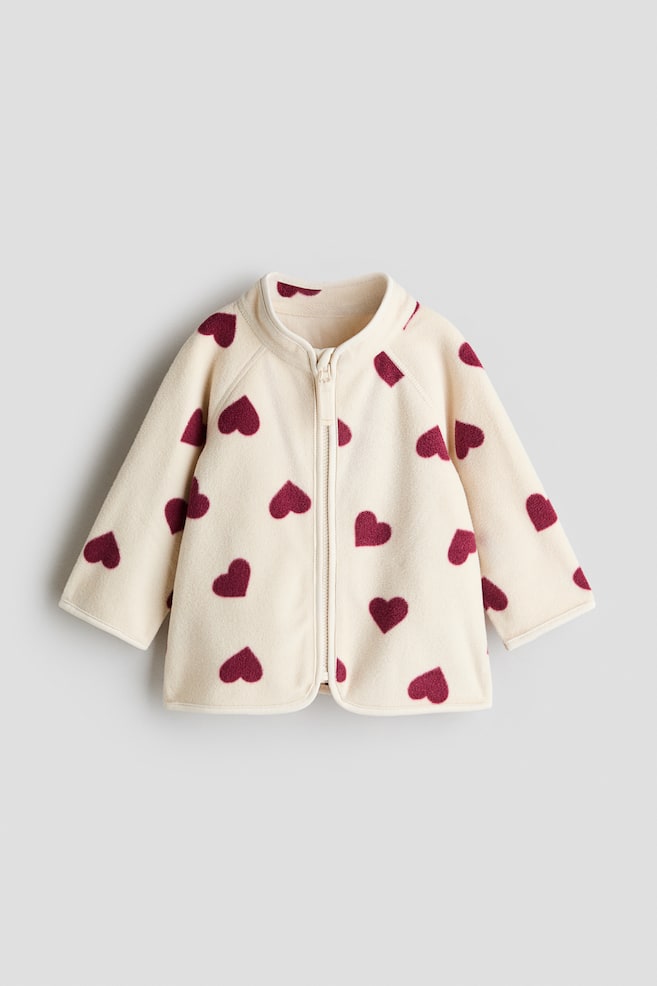 Fleece Jacket - Light beige/hearts/Light pink/floral/Navy blue/Light beige/Beige/leopard print/White/floral/Light brown/dogs - 1